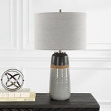 Uttermost Coen Gray Table Lamp 30219-1 STEEL, CERAMIC, FABRIC