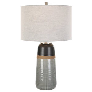 Uttermost Coen Gray Table Lamp 30219-1 STEEL, CERAMIC, FABRIC