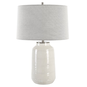 Uttermost Odawa White Farmhouse Table Lamp 30248-1 STEEL, CERAMIC, FABRIC