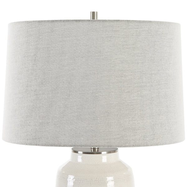Uttermost Odawa White Farmhouse Table Lamp 30248-1 STEEL, CERAMIC, FABRIC