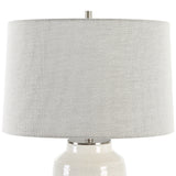 Uttermost Odawa White Farmhouse Table Lamp 30248-1 STEEL, CERAMIC, FABRIC