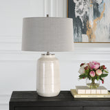 Uttermost Odawa White Farmhouse Table Lamp 30248-1 STEEL, CERAMIC, FABRIC