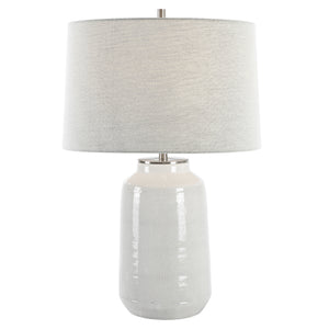 Uttermost Odawa White Farmhouse Table Lamp 30248-1 STEEL, CERAMIC, FABRIC