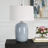 Uttermost Jubilee Sky Blue Table Lamp 30249 STEEL, CERAMIC, FABRIC