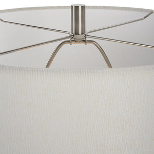 Uttermost Opal Gloss White Table Lamp 30250-1 WOOD,CERAMIC,FABRIC