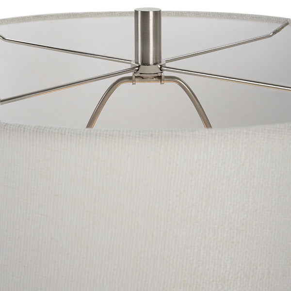 Uttermost Opal Gloss White Table Lamp 30250-1 WOOD,CERAMIC,FABRIC