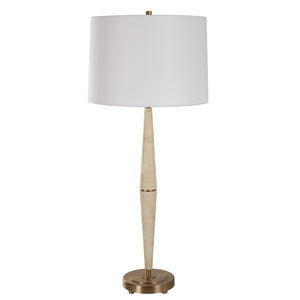Uttermost Palu Travertine Table Lamp 30247 IRON,TRAVERTINE,LINEN