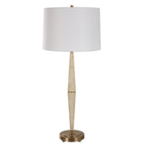 Uttermost Palu Travertine Table Lamp 30247 IRON,TRAVERTINE,LINEN