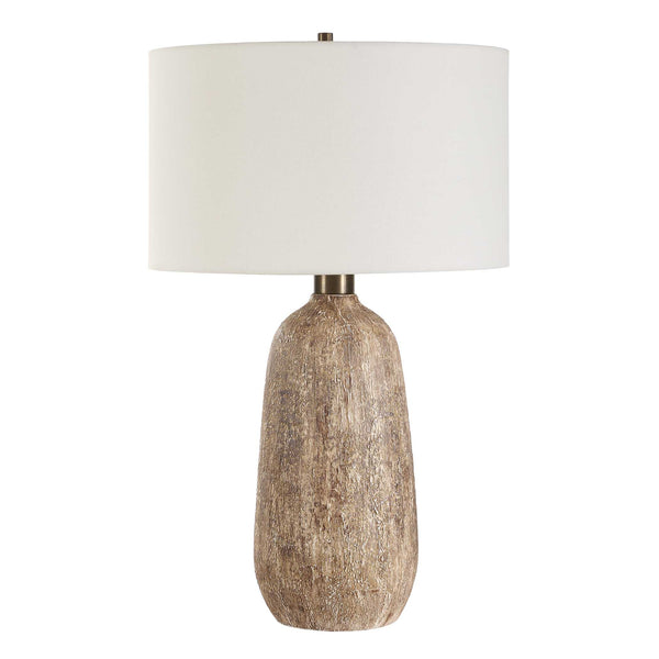 Uttermost Napier Earthy Brown Table Lamp - Textured Ceramic Base With Warm Tones And Bronze Accents Bronze,Brown Ceramic,Metal ,Fabric 30552