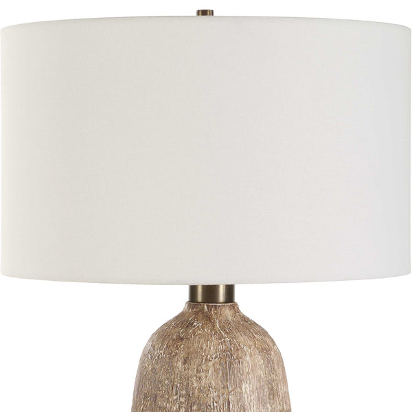 Uttermost Napier Earthy Brown Table Lamp - Textured Ceramic Base With Warm Tones And Bronze Accents Bronze,Brown Ceramic,Metal ,Fabric 30552