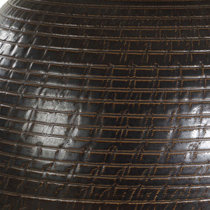 Uttermost Hawkins Bronze Ribbed Table Lamp - Elegant Urn Shape, Industrial Style, White Linen Shade Black,Bronze Steel,Ceramic,Fabric 30562-1