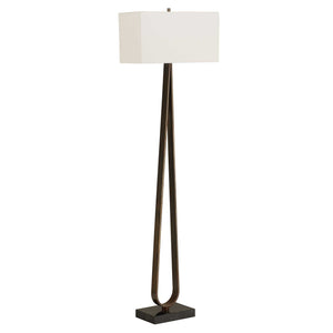 Uttermost Galloway Minimalist Bronze Floor Lamp With Elegant White Linen Shade And Marble Base Bronze Marble,Iron,Fabric 30591