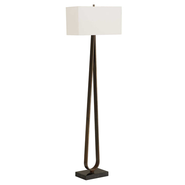 Uttermost Galloway Minimalist Bronze Floor Lamp With Elegant White Linen Shade And Marble Base Bronze Marble,Iron,Fabric 30591