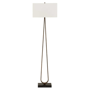 Uttermost Galloway Minimalist Bronze Floor Lamp With Elegant White Linen Shade And Marble Base Bronze Marble,Iron,Fabric 30591