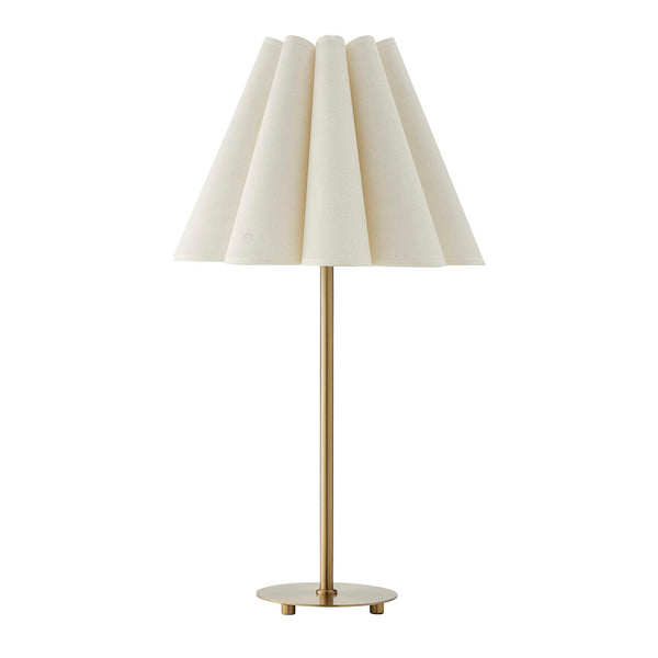 Uttermost Uttermost Lilabet Brass-Plated Table Lamp With Deeply Fluted White Shade, Warm Diffused Glow, Versatile Style 30539-1