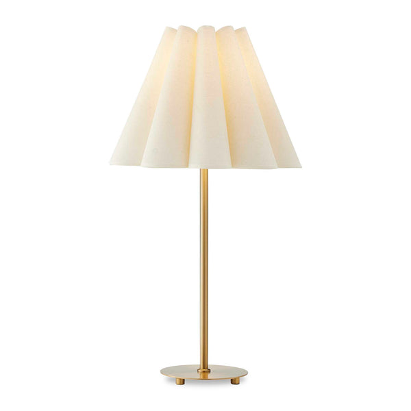 Uttermost Uttermost Lilabet Brass-Plated Table Lamp With Deeply Fluted White Shade, Warm Diffused Glow, Versatile Style 30539-1