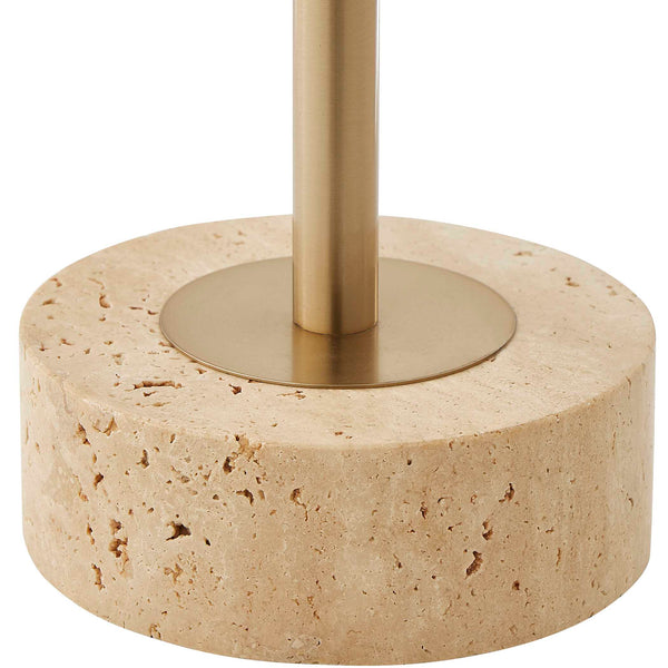 Uttermost Uttermost Dunham Travertine Brass Buffet Lamp With Dome Shade, Warm Focused Light For Modern Spaces 30540-1