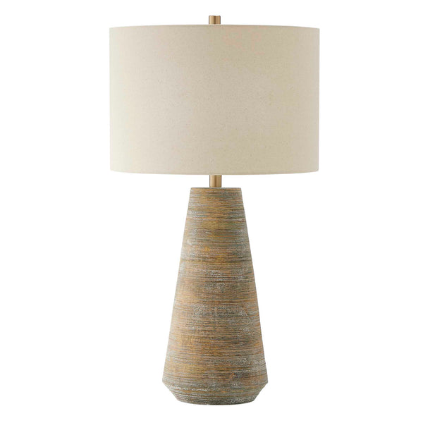 Uttermost Uttermost Mosier Ceramic Table Lamp With Brass Accents, Rustic Beige & Linen Shade For Ambient Glow 30541-1