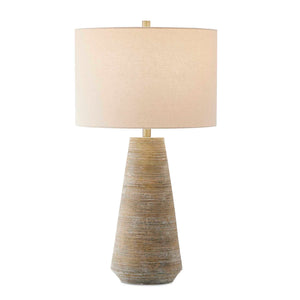 Uttermost Uttermost Mosier Ceramic Table Lamp With Brass Accents, Rustic Beige & Linen Shade For Ambient Glow 30541-1