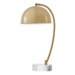 Uttermost Uttermost Romani Brass Desk Lamp — Antique Brass Finish, Crystal Foot, Curved Dome Shade For Task Lighting 30542-1
