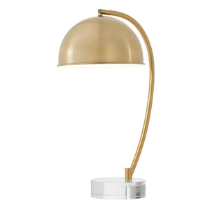 Uttermost Uttermost Romani Brass Desk Lamp — Antique Brass Finish, Crystal Foot, Curved Dome Shade For Task Lighting 30542-1