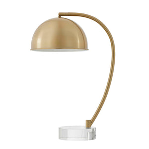 Uttermost Uttermost Romani Brass Desk Lamp — Antique Brass Finish, Crystal Foot, Curved Dome Shade For Task Lighting 30542-1
