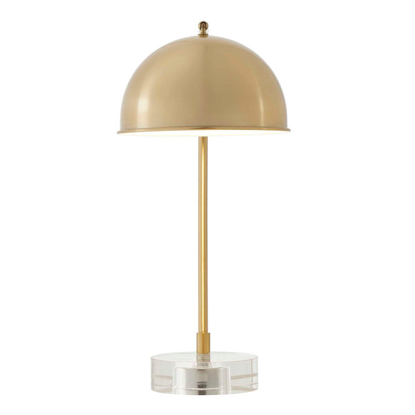 Uttermost Uttermost Romani Brass Desk Lamp — Antique Brass Finish, Crystal Foot, Curved Dome Shade For Task Lighting 30542-1