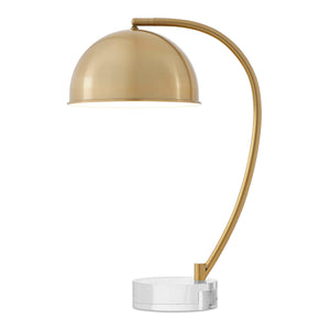 Uttermost Uttermost Romani Brass Desk Lamp — Antique Brass Finish, Crystal Foot, Curved Dome Shade For Task Lighting 30542-1