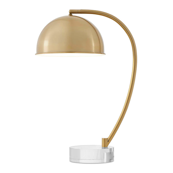 Uttermost Uttermost Romani Brass Desk Lamp — Antique Brass Finish, Crystal Foot, Curved Dome Shade For Task Lighting 30542-1