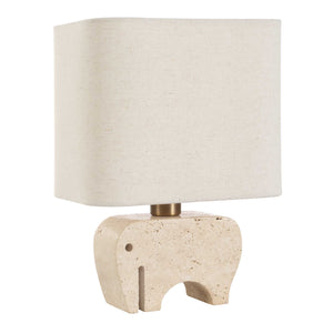 Uttermost Tusk Elephant Accent Lamp - Whimsical Beige Travertine With Brass Details, Perfect Decor! Brown Metal & Marble 30609-1