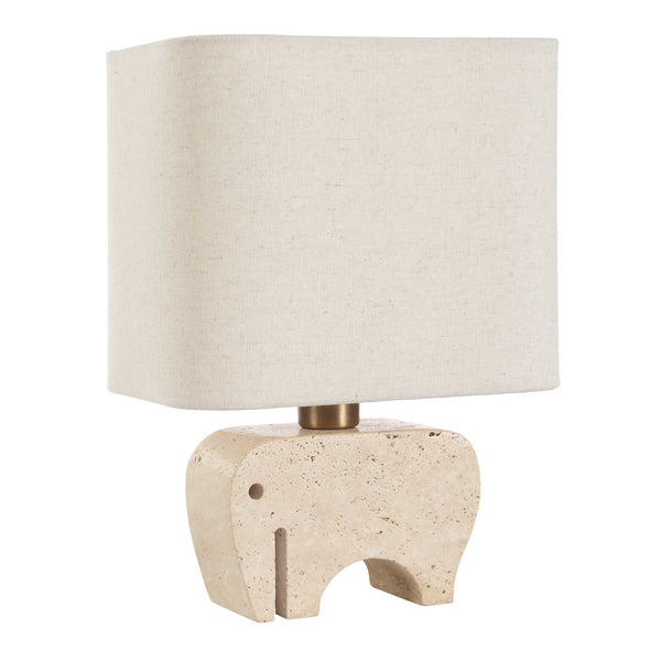 Uttermost Tusk Elephant Accent Lamp - Whimsical Beige Travertine With Brass Details, Perfect Decor! Brown Metal & Marble 30609-1