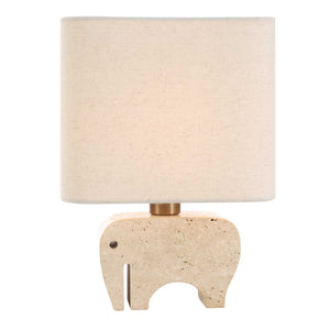 Uttermost Tusk Elephant Accent Lamp - Whimsical Beige Travertine With Brass Details, Perfect Decor! Brown Metal & Marble 30609-1