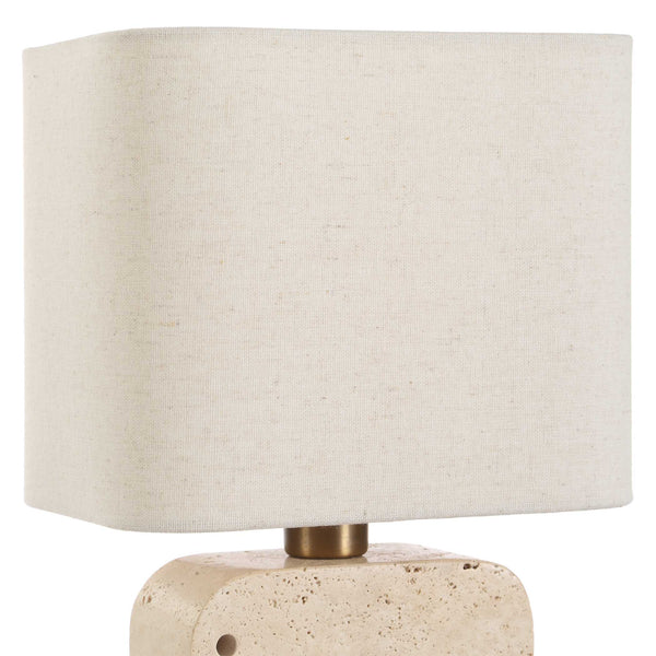Uttermost Tusk Elephant Accent Lamp - Whimsical Beige Travertine With Brass Details, Perfect Decor! Brown Metal & Marble 30609-1