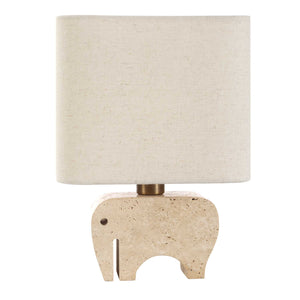 Uttermost Tusk Elephant Accent Lamp - Whimsical Beige Travertine With Brass Details, Perfect Decor! Brown Metal & Marble 30609-1
