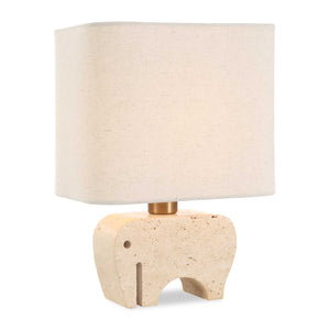 Uttermost Tusk Elephant Accent Lamp - Whimsical Beige Travertine With Brass Details, Perfect Decor! Brown Metal & Marble 30609-1