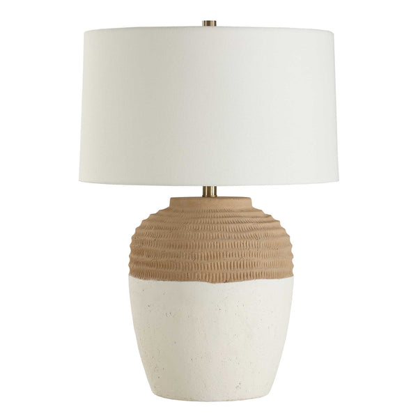 Uttermost Bellaby Two-tone Terracotta Table Lamp With Brass Accents & White Linen Shade For Elegance Brown,White Steel,Ceramic,Fabric 30564-1
