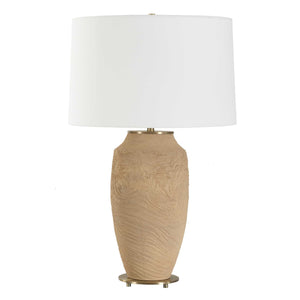Uttermost Sandstone Flow Terracotta Table Lamp - Handcrafted Artistry With Brass Accents & Earthy Tones Brown Steel & Ceramic 30601
