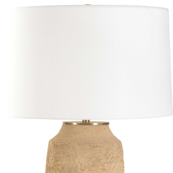 Uttermost Sandstone Flow Terracotta Table Lamp - Handcrafted Artistry With Brass Accents & Earthy Tones Brown Steel & Ceramic 30601