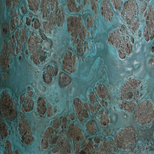 Uttermost Dauphine Cracked Teal Table Lamp - Elegant Glass Base, Antique Brass Accent & White Shade Blue,Gray,Green Steel,Glass,Fabric 30559