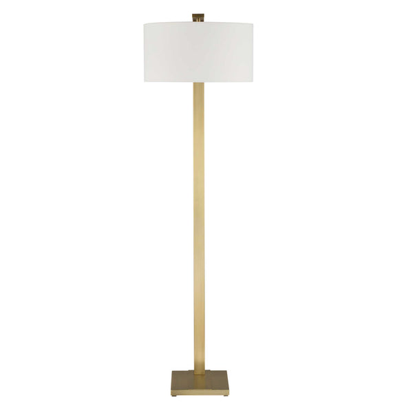 Uttermost Laight Antique Brass Floor Lamp - Timeless Elegance With Clean Lines & White Drum Shade Brass,Gold Steel,Fabric 30561