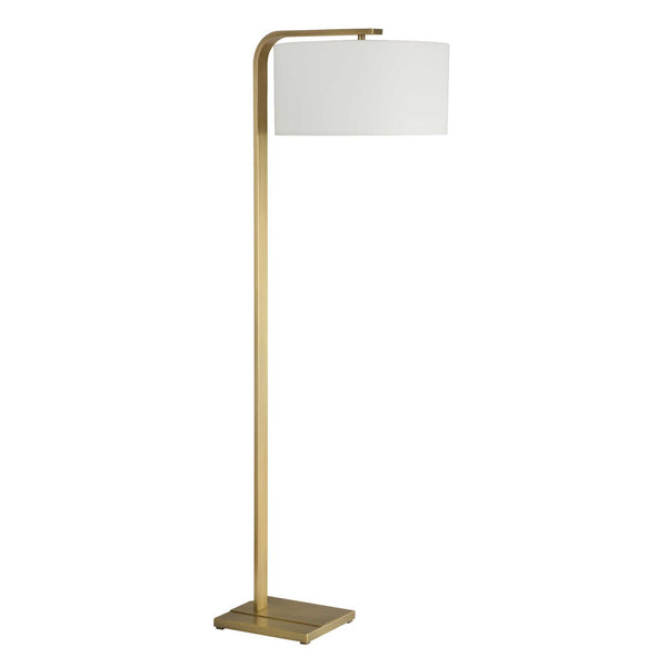 Uttermost Laight Antique Brass Floor Lamp - Timeless Elegance With Clean Lines & White Drum Shade Brass,Gold Steel,Fabric 30561