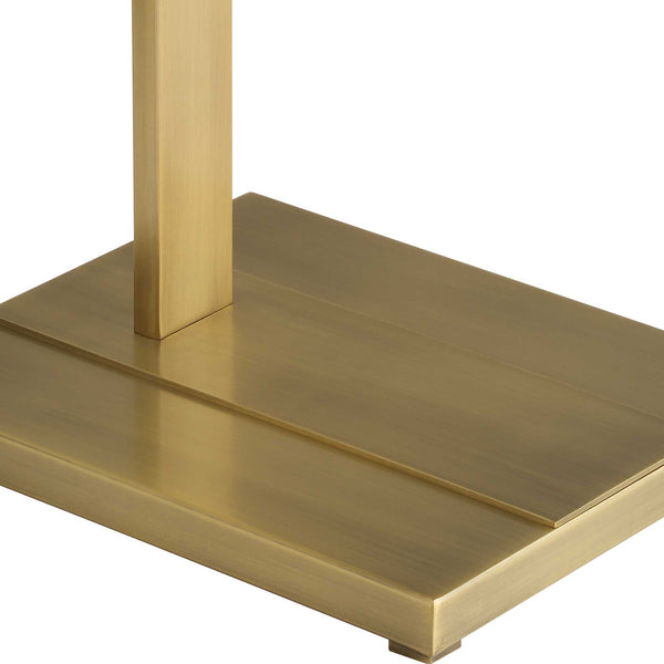 Uttermost Laight Antique Brass Floor Lamp - Timeless Elegance With Clean Lines & White Drum Shade Brass,Gold Steel,Fabric 30561