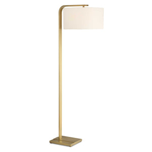 Uttermost Laight Antique Brass Floor Lamp - Timeless Elegance With Clean Lines & White Drum Shade Brass,Gold Steel,Fabric 30561