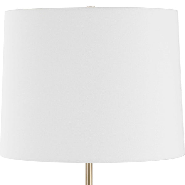 Uttermost Rowland Panda Marble Buffet Lamp - Unique Black & White Design With Antique Brass Accents Black,Brass Marble,Metal,Fabric 30599-1