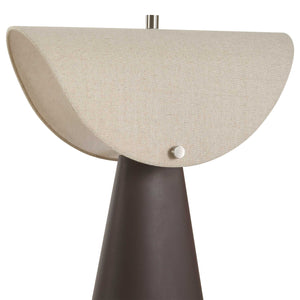 Uttermost Conover Brown Table Lamp: Modern Design With Faux Leather Base & Elegant Linen Shade Brown Metal & Chocolate Color Pu & Fabric 30576-1