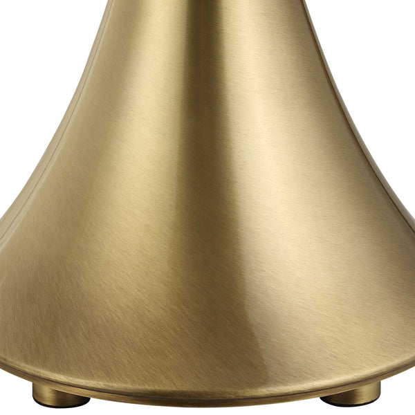 Uttermost Shaefer Gold Table Lamp - Elegant Flared Metal Base With Geometric Design & White Linen Shade Brass,Gold Metal & Fabric 30578
