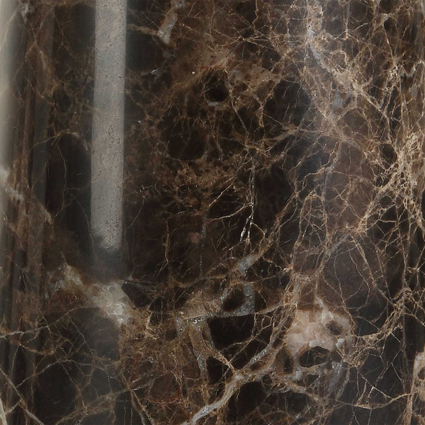 Uttermost Jameson Hourglass Marble Cones Table Lamp With Antique Brass Accents & Beige Linen Shade Brown Metal & Marble & Fabric 30579