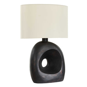 Uttermost Unique Concrete Base Outdoor Table Lamp With Weather-resistant Shade In Dark Bronze Finish Black,Bronze Concrete,Steel,Fabric 30574-1
