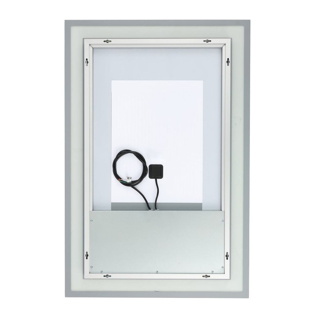 Safavieh HYATT, 24-Inch Aluminum LED Mirror – Sleek Silver & White Design for Modern Spaces, Easy Install LMR1000A