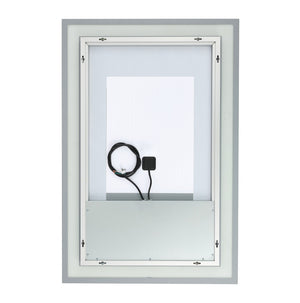 Safavieh HYATT, 24-Inch Aluminum LED Mirror – Sleek Silver & White Design for Modern Spaces, Easy Install LMR1000A